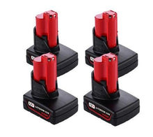 Load image into Gallery viewer, [4 Pack] Milwaukee M12 Compatible 6.0Ah Batteries - Battery Mate