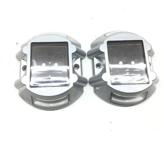 4 Pack Solar Deck Lights Blue Color Waterproof 6 LED Driveway Safety Light for Pathway - Battery Mate