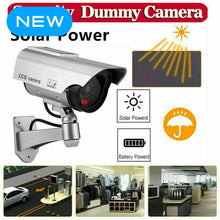 Load image into Gallery viewer, 4 Pack | Solar Power Dummy Fake Security Camera Outdoor Blinking LED Light Surveillance - Battery Mate