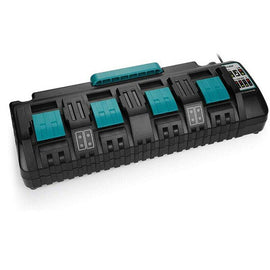 4 Port 18V Rapid Charger DC18SF for Makita 14.4V-18V Battery | BL1830 BL1840 BL1850 BL1860 BL1815 BL1430 DC18RD DC18RA etc - Battery Mate