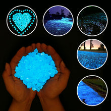 Load image into Gallery viewer, 1000 Pack Blue Pebbles Stone Glow in the Dark Rock Fish Tank Stones Garden Road Dec - Battery Mate