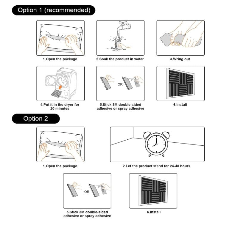 48 Pcs Acoustic Panel Soundproof Studio Foam for Wall Sound-Absorbing Panel | Blue - Battery Mate
