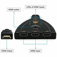 Load image into Gallery viewer, 4K Ultra HD 3 Way HDMI Switch Box Splitter HDTV 1080P Auto 3 Port IN 1 OUT Cable - Battery Mate