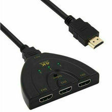Load image into Gallery viewer, 4K Ultra HD 3 Way HDMI Switch Box Splitter HDTV 1080P Auto 3 Port IN 1 OUT Cable - Battery Mate