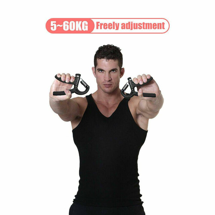 5-60Kg Adjustable Power Hand Grip Forearm Exerciser Gripper Strengthener Trainer - Battery Mate