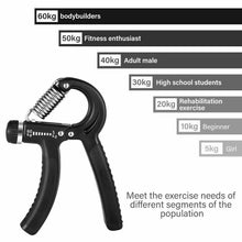 Load image into Gallery viewer, 5-60Kg Adjustable Power Hand Grip Forearm Exerciser Gripper Strengthener Trainer - Battery Mate