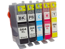 Load image into Gallery viewer, 5 Pack (1BK,1PBK,1C,1M,1Y) Compatible Ink for HP 564XL for HP Photosmart 7510-C311a - Battery Mate