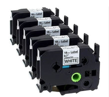 Load image into Gallery viewer, 5 Pack Compatible Laminated Label Tape TZe-241 For Brother P-Touch Black On White 18mm - Battery Mate