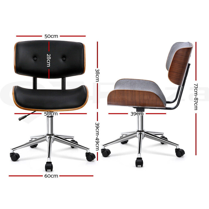 Office Chair Computer Gaming Chairs Leather Fabric Seat Study Work Tilt | Black - Battery Mate