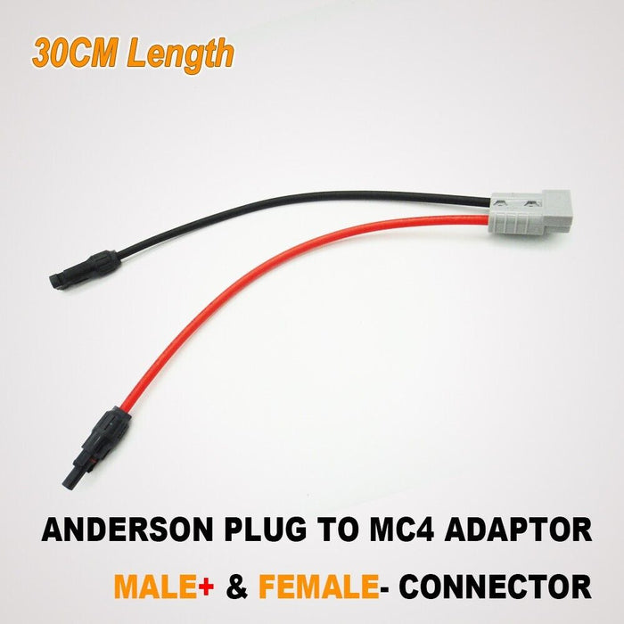 50 AMP Aderson plug to MC-4 Solar Panel Cable Wiring Y Adaptor Connector 30CM - Battery Mate