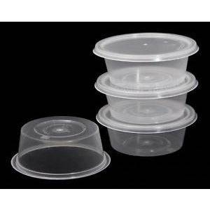 500ml | 250pcs Take away Containers Takeaway Food Plastic Lids Bulk - Battery Mate