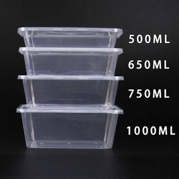 500ml (Small) | 50 Pack Food Containers Takeaway Storage Box - Battery Mate