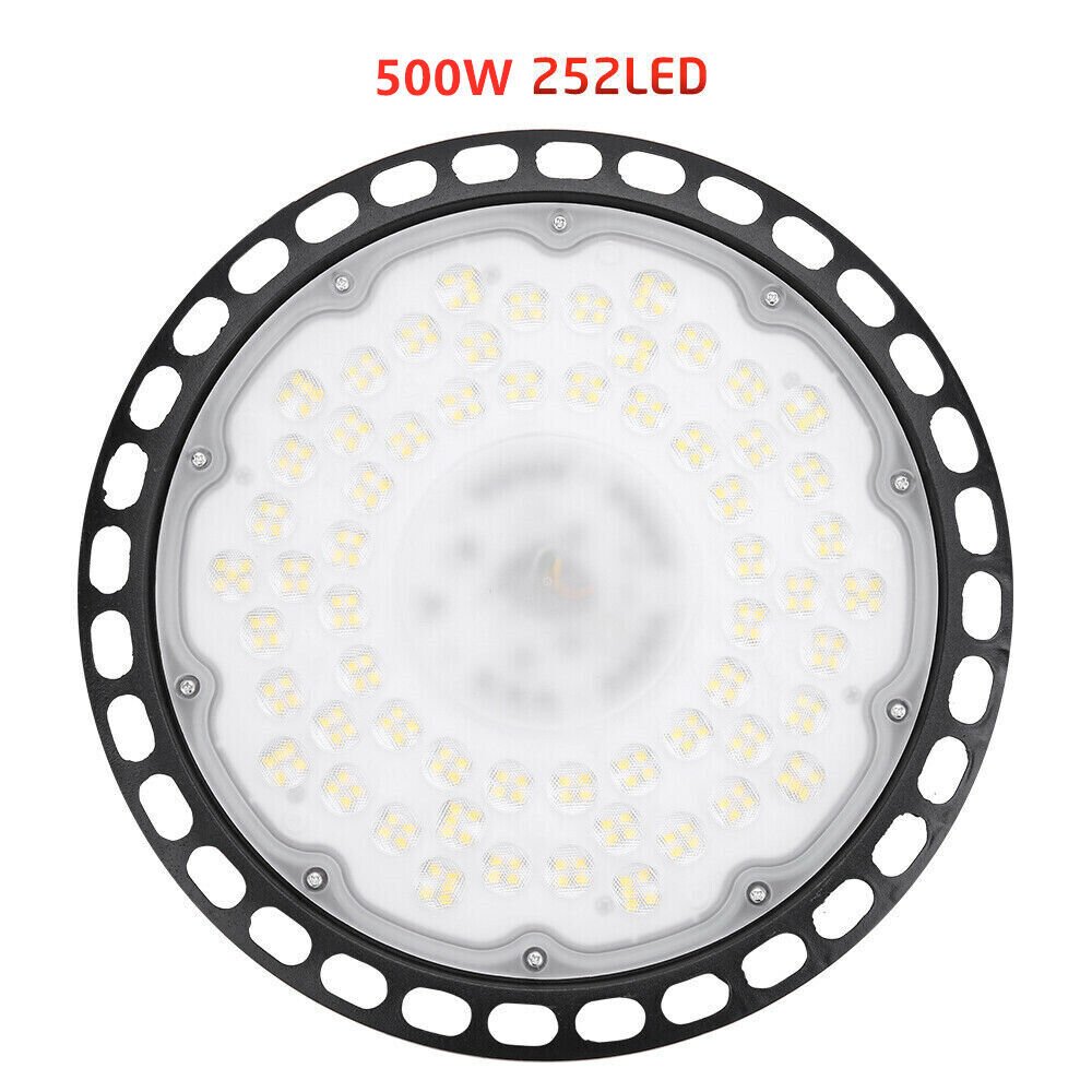 500W LED High Bay Light Low Bay UFO Factory Warehouse Industrial Light - Battery Mate