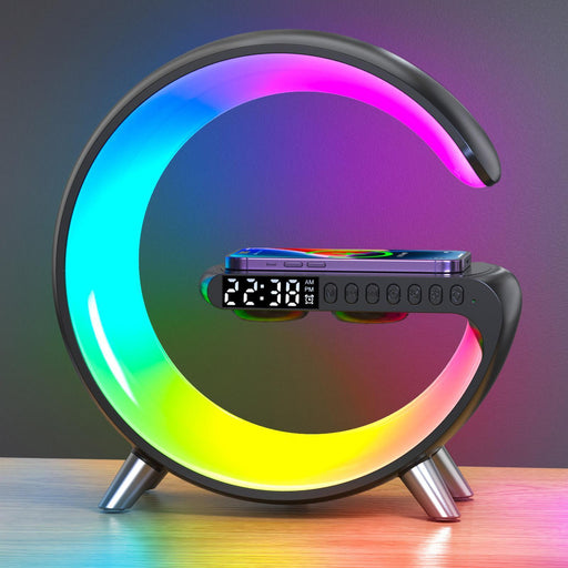 5in1 15W Wireless Fast Charger Smart Bluetooth Speaker with Alarm Clock LED Lamp - Battery Mate