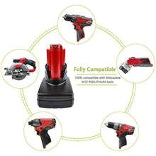 Load image into Gallery viewer, 6.0Ah Li-ion Battery For Milwaukee M12 48-11-2440 48-11-2412 48-11-2402 Tools - Battery Mate