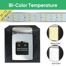 Load image into Gallery viewer, 60CM Photography Bi-Color LED Light Tent Cube Shooting Lighting Box 3000K/5500K - Battery Mate