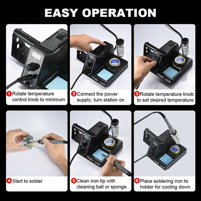 60W Soldering Iron Solder Rework Station Variable Temperature LED Display - Battery Mate