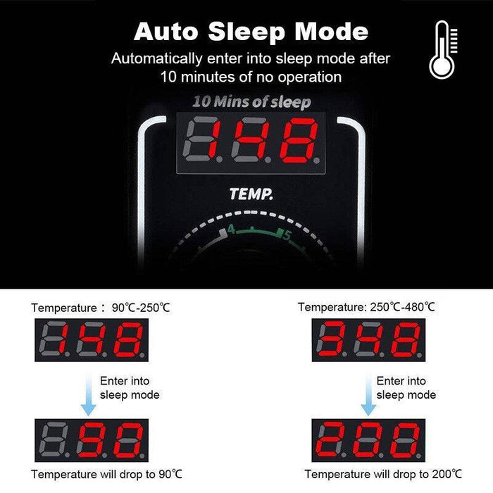 60W Soldering Iron Solder Rework Station Variable Temperature LED Display - Battery Mate