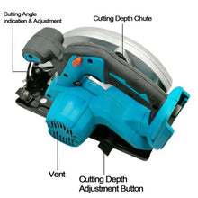 Load image into Gallery viewer, 7'' Circular Saw 185mm Cordless Brushless Wood Cutting For Makita 18V Battery - Battery Mate