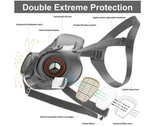 Load image into Gallery viewer, 7 IN 1 Gas Mask Full Face Respirator Paint Spray Chemical Facepiece Safety - Battery Mate