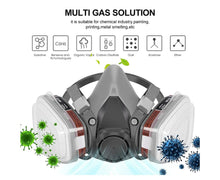 Load image into Gallery viewer, 7 IN 1 Gas Mask Full Face Respirator Paint Spray Chemical Facepiece Safety - Battery Mate