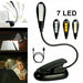 7 LED Reading Light USB Rechargeable Clip On Bed Book Reading Lamp Stand Light - Battery Mate