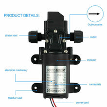 Load image into Gallery viewer, 70W Water Pump 6L/Min 12V 130PSI High Pressure Self-Priming Caravan Camping Boat - Battery Mate