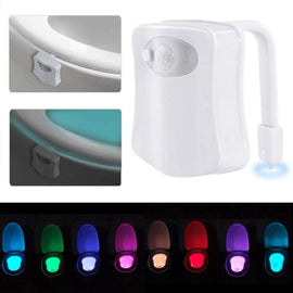 8 Colors Toilet Bowl LED Night Light Motion Activated Seat Sensor Lamp Bathroom - Battery Mate