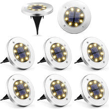 Load image into Gallery viewer, 8 Pack Solar Lights Outdoor Solar Garden Lights, LED Solar Pathway Lights Outdoor Ground Lights (Warm White) - Battery Mate