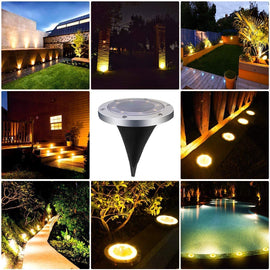 8 Pack Solar Lights Outdoor Solar Garden Lights, LED Solar Pathway Lights Outdoor Ground Lights (Warm White) - Battery Mate