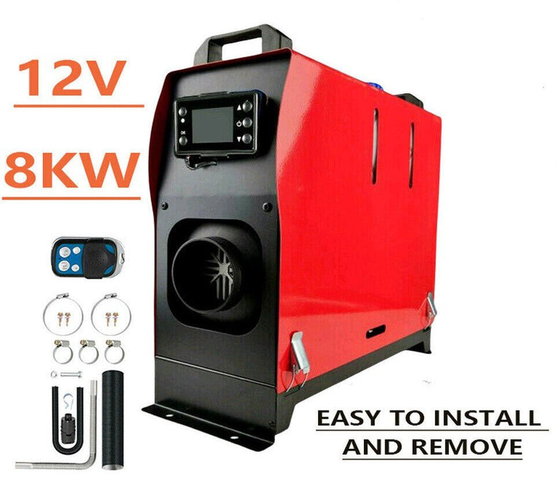 8KW Portable Diesel Air Heater 12V Thermostat Deisel Caravan Motorhome Trailer A - Battery Mate