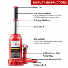 Load image into Gallery viewer, 8Ton Hydraulic Bottle Jack Lift Car Lifting Tool Truck Caravan Tractors 4WD SUV - Battery Mate