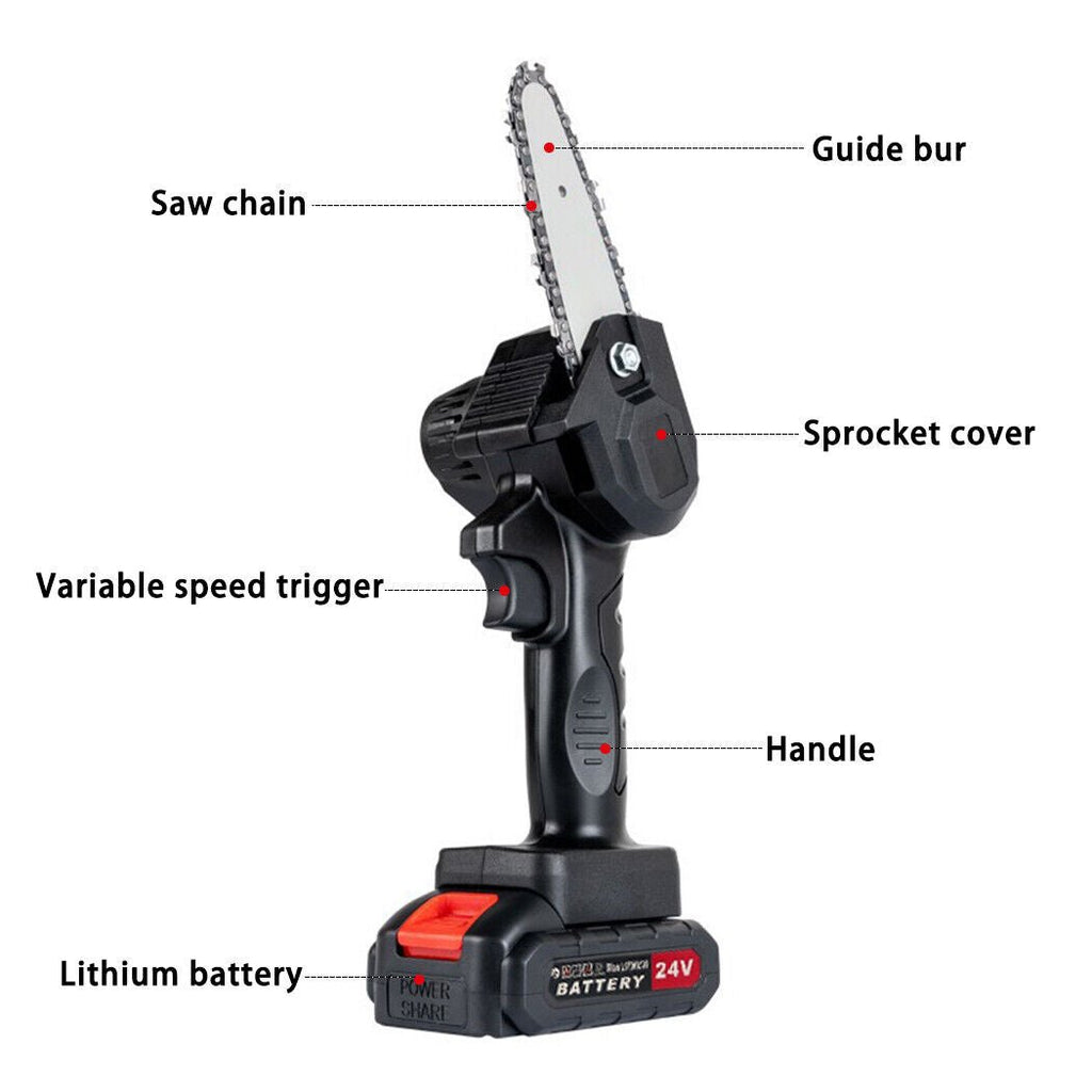 9in1 Mini Cordless Electric Chainsaw Rechargeable & 2X batteries - Battery Mate