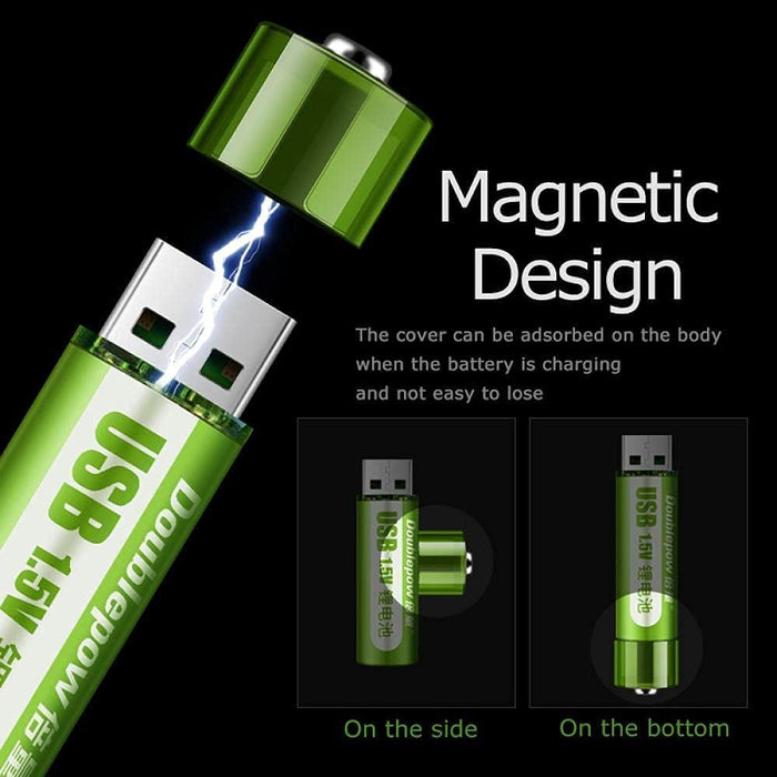 AA Battery 1800mWh USB Rechargeable li-ion Battery 1.5v - Battery Mate