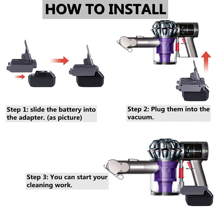 Adapter For DeWalt Milwaukee Bosch Battery Convert To Dyson V8 AU - Battery Mate