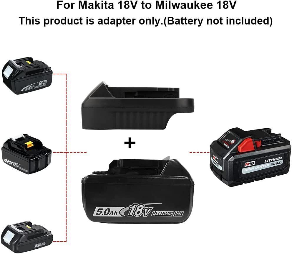 Battery Adapter – Converts Makita 18V Battery To Fit Milwaukee 18V Tools – Model MT20ML