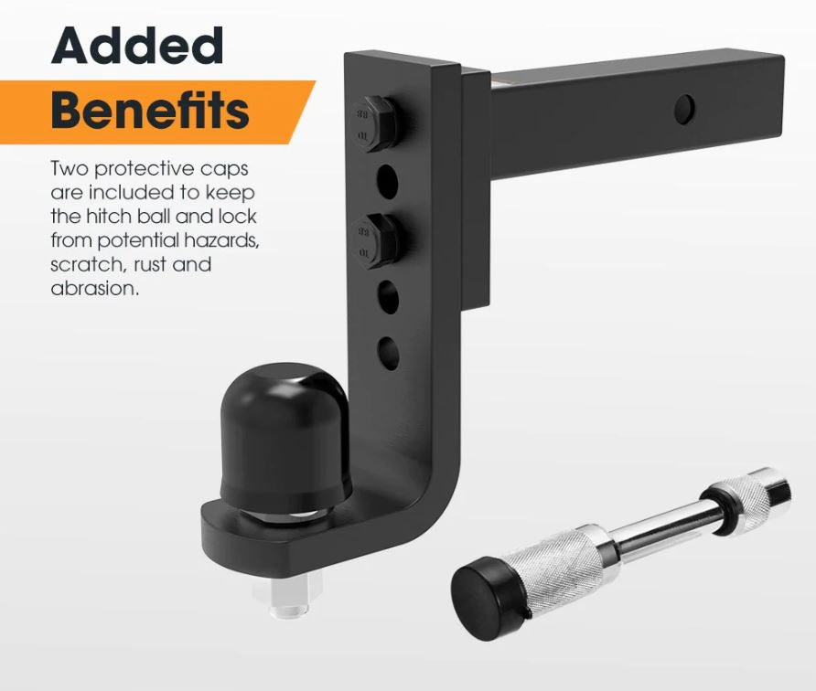 Adjustable Drop Towbar Tow Bar Ball Mount Tongue Hitch Trailer Car 4WD 7800LBS - Battery Mate