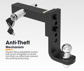 Adjustable Drop Towbar Tow Bar Ball Mount Tongue Hitch Trailer Car 4WD 7800LBS - Battery Mate