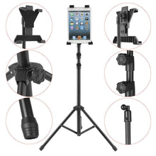 Load image into Gallery viewer, Adjustable Floor Bed Tripod Stand Carrying Music Bracket for iPad 7-12" Tablets - Battery Mate