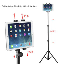 Load image into Gallery viewer, Adjustable Floor Bed Tripod Stand Carrying Music Bracket for iPad 7-12" Tablets - Battery Mate