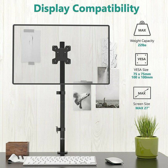 Adjustable Monitor Stand Single Arm Desk Mount Computer LCD TV Holder Display - Battery Mate