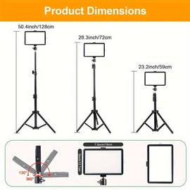 Adjustable Tripod Stand, Color Filters, and Dimmable 5600K USB LED Video Light for Tabletop/Low-Angle Shooting, Zoom/Video Conference Lighting, Game Streaming, and YouTube Video Photography - Battery Mate