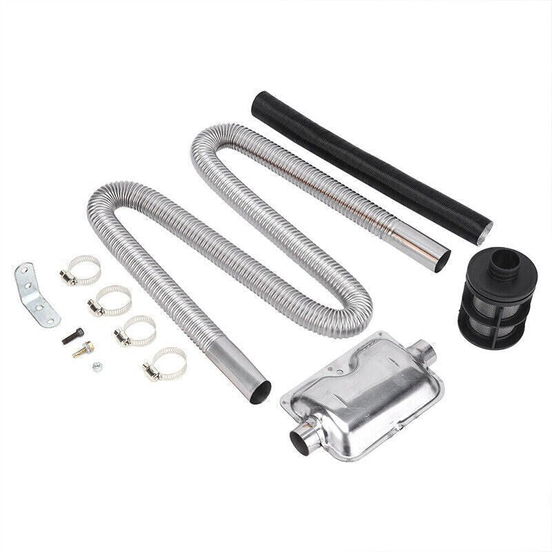 Air Diesel Heater Car Parking Exhaust Pipe Hose + 24mm Silencer Muffler Filter - Battery Mate