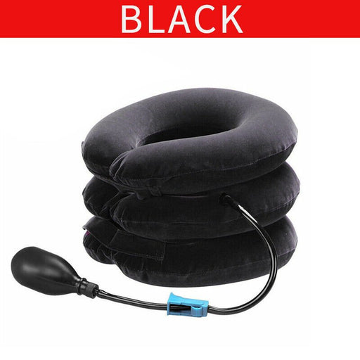 Air Inflatable Neck Pillow Head Cervical Traction Support Stretcher Pain Relief - Battery Mate