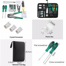 Load image into Gallery viewer, Analyzer Network Cable Tool Kit LAN Crimper Down Wire Stripper Cat5 6 RJ45 BAG - Battery Mate