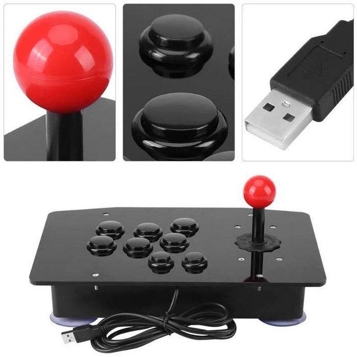 Arcade Joystick Fighting Stick Acrylic Wired Usb Gaming Controller Gamepad Video Game for PC Desktop Joystick Grip Triggers - Battery Mate