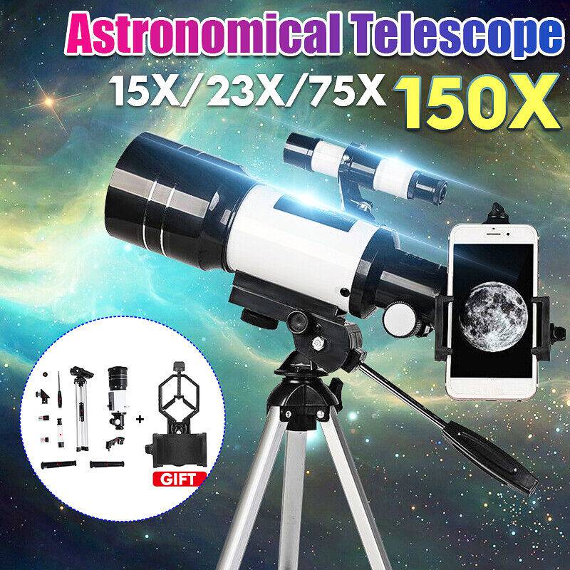 Astronomical Telescope With Tripod + Phone Adapter Monocular Moon Watch | 150x Zoom 300mm Focal - Battery Mate