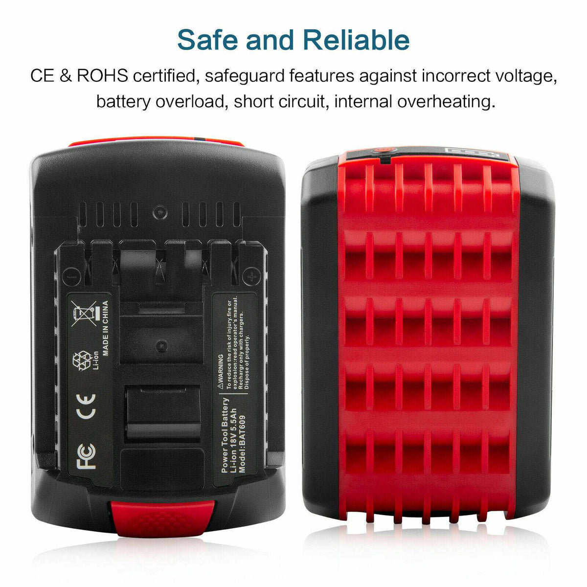 BAT609 For Bosch BAT618 BAT618G GBA 18V 4.0Ah Lithium Battery 17618-01 ...