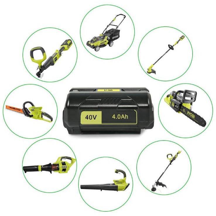 [Battery + Charger Combo] 40V & 36V Replacement Battery + Charger for Ryobi Cordless Power Tools - Battery Mate