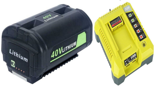 [Battery + Charger Combo] 40V & 36V Replacement Battery + Charger for Ryobi Cordless Power Tools - Battery Mate